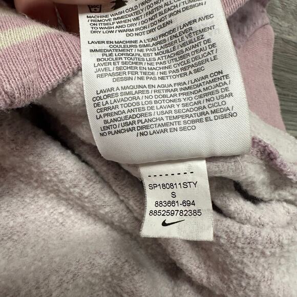 Nike Heather Purple White Womens S Swoosh Back Hit Cropped Varsity Track Jacket - Picture 5 of 10